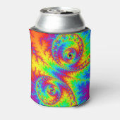 Colorful Rainbow Spiral Fractal Blikjeskoeler (Blikje Achterkant)