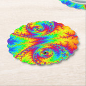 Colorful Rainbow Spiral Fractal Kartonnen Onderzetters (Gekanteld)