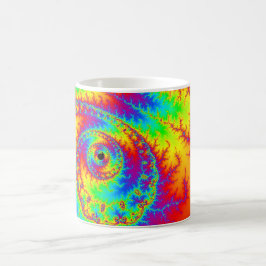 Colorful Rainbow Spiral Fractal Koffiemok