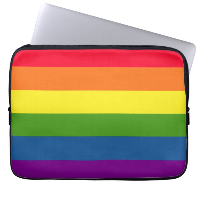 Colorful Rainbow Stripes Celebration Laptop Sleeve (Voorkant)