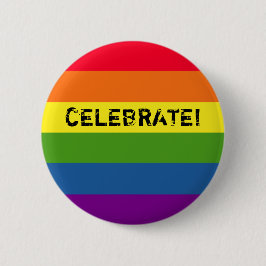 Colorful Rainbow Stripes Celebration Ronde Button 5,7 Cm