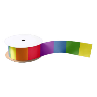 Colorful Rainbow Stripes Celebration Satijnen Lint