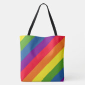 Colorful Rainbow Stripes Celebration with Flag Tote Bag (Achterkant)