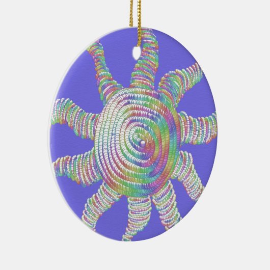 Colorful Rainbow Sun Keramisch Ornament (Rechts)