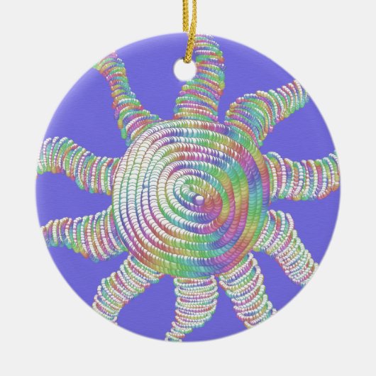 Colorful Rainbow Sun Keramisch Ornament (Voorkant)