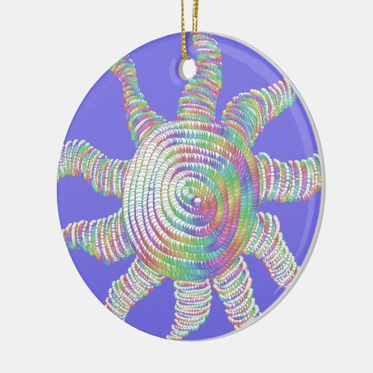 Colorful Rainbow Sun Keramisch Ornament (Links)
