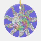 Colorful Rainbow Sun Keramisch Ornament (Achterkant)