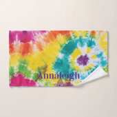 Colorful Rainbow Tie Dye Aangepaste naam Beste vri Handdoek (Handdoek)