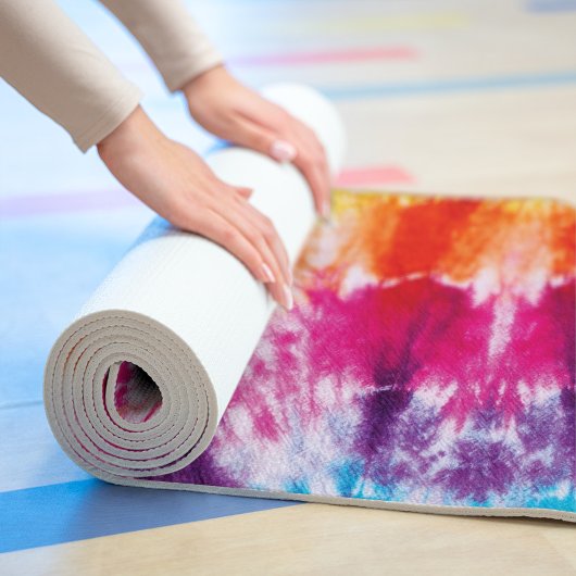 Colorful Rainbow Tie Dye Aangepaste naam Beste vri Yogamat