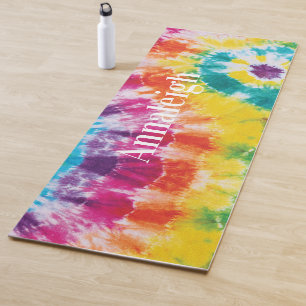 Colorful Rainbow Tie Dye Aangepaste naam mam Yogamat