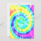 Colorful Rainbow Tie Dye Birthday Invitation Kaart (Achterkant)