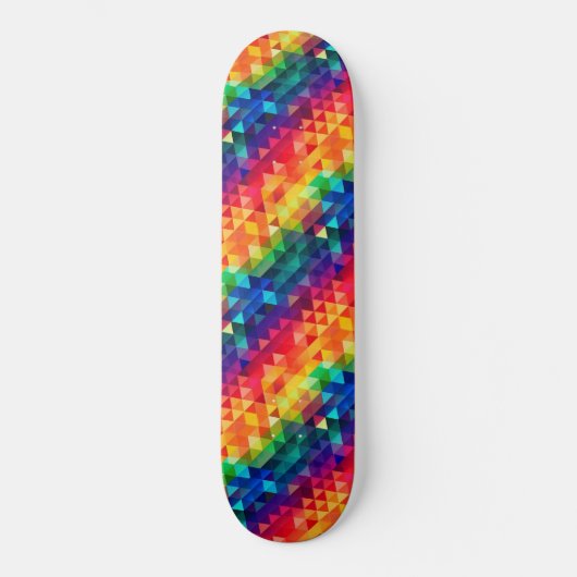 Colorful Rainbow Triangle Repeating Shape Pattern Persoonlijk Skateboard (Voorkant)