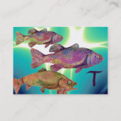 COLORFUL RAINBOW TROUT MONOGRAM, White Pearl Visitekaartje (Achterkant)
