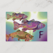COLORFUL RAINBOW TROUT MONOGRAM, White Pearl Visitekaartje (Achterkant)