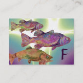 COLORFUL RAINBOW TROUT MONOGRAM, White Pearl Visitekaartje (Achterkant)