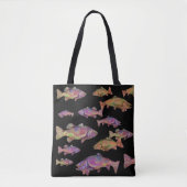 COLORFUL RAINBOW TROUW Black Tote Bag (Voorkant)
