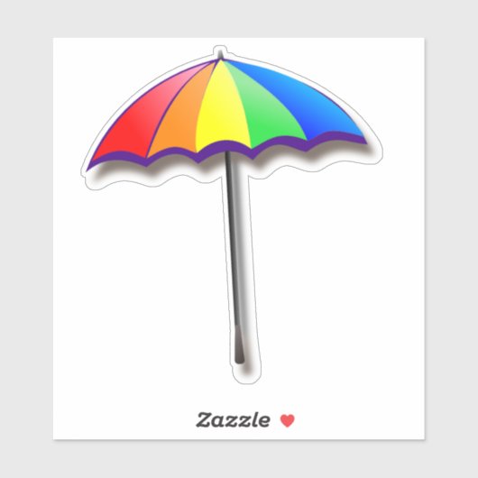 Colorful Rainbow Umbrella Sticker (Vel)