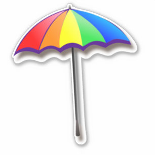 Colorful Rainbow Umbrella Sticker