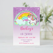 Colorful Rainbow Unicorn Birthday Kaart (Staand voorkant)