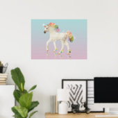 Colorful Rainbow Unicorn Polygon - Poster afdrukke (Thuiskantoor)