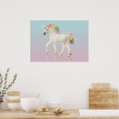 Colorful Rainbow Unicorn Polygon - Poster afdrukke (Keuken)