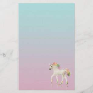 Colorful Rainbow Unicorn Polygon - Stationery Briefpapier