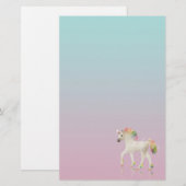 Colorful Rainbow Unicorn Polygon - Stationery Briefpapier (Voorkant / Achterkant)