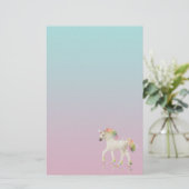 Colorful Rainbow Unicorn Polygon - Stationery Briefpapier (Staand voorkant)