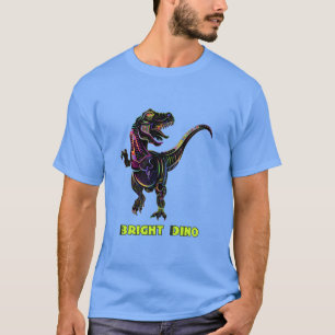 Colorful Rainbow Velociraptor Dinosaur Art T-Shirt