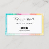 Colorful Rainbow Waterverf Custom Loyalty Kaart Visitekaartje (Achterkant)