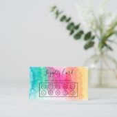 Colorful Rainbow Waterverf Custom Loyalty Kaart Visitekaartje (Staand voorkant)