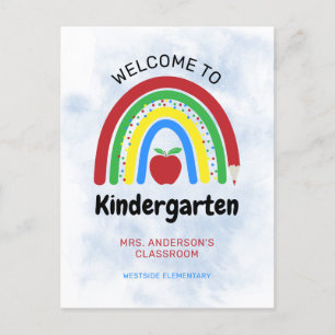 Colorful Rainbow Welkom bij Kindergarten Briefkaart