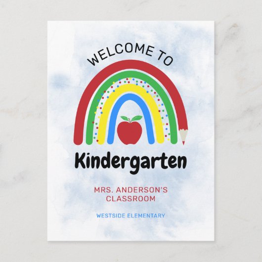 Colorful Rainbow Welkom bij Kindergarten Briefkaart (Voorkant)