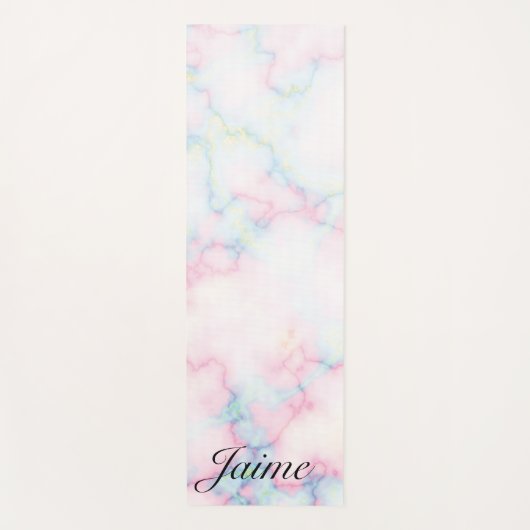 Colorful Rainbow Yoga Marble Pattern Yoga Mat (Voorkant)