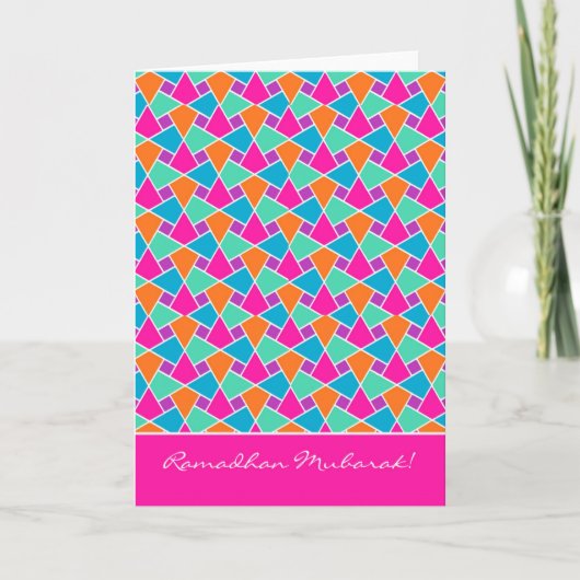 Colorful Ramadan Kaart, Bright Islamic Pattern Kaart (Voorkant)