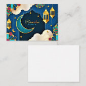 Colorful Ramadan Kareem Gold Crescent Notitiekaartje (Voorkant / Achterkant)