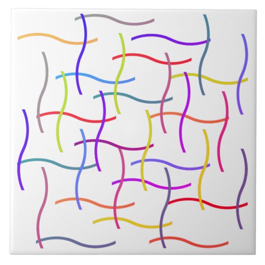 Colorful Random Lines Tegeltje (Voorkant)