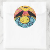 Colorful Raven op Ocean Waves Sticker (Tas)