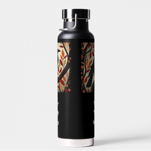 Colorful Raven Perched in a Tree Waterfles (Rechts)