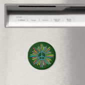 Colorful Rays Surround Peace Sign Magneet (Insitu (Vaatwasser))