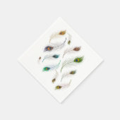 Colorful Realistic Peacock Bird Feathers Servet (Hoek)