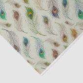 Colorful Realistic Peacock Bird Feathers Tissuepapier (Detail)