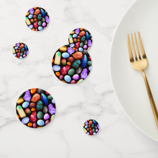 Colorful Realistic Rock en Crystal Pattern Confetti