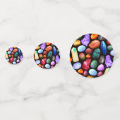 Colorful Realistic Rock en Crystal Pattern Confetti (Achterkanten)