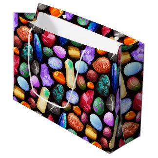Colorful Realistic Rock en Crystal Pattern Groot Cadeauzakje