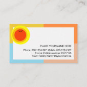 Colorful Rectangle Frame Smiling Sun Visitekaartje (Achterkant)