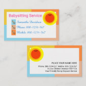 Colorful Rectangle Frame Smiling Sun Visitekaartje (Voorkant / Achterkant)