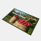 Colorful Red Apple Harvest Deurmat (Schuin)
