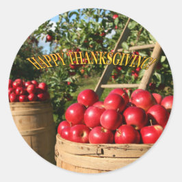 Colorful Red Apple Harvest Thanksgiving Ronde Sticker