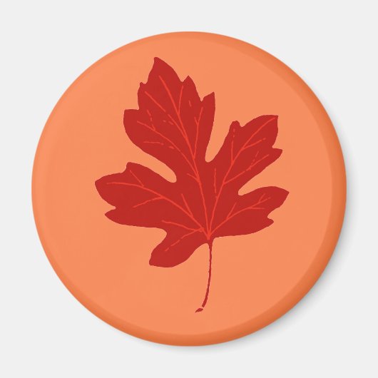 Colorful Red Autumn Leaf Magnet (Voorkant)